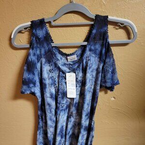 Cold Shoulder Baby Doll Blouse Size XL